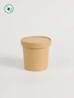 Biologisch abbaubarer 475 ml Suppencup aus Kraftpapier mit hitzebeständigem Deckel
